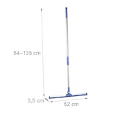 thumbnail of Relaxdays Wasserschieber mit Teleskopstiel, HxB: 84–135 x 52 cm, Gummilippe, Edelstahl, Gelenk verstellbar, silber/blau