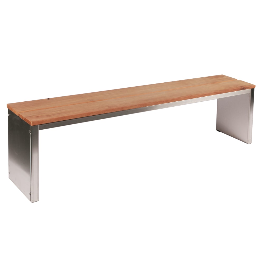 Parkbank, BxTxH: 150x30x40 cm, (D-Form) Edelstahl SZAGATO Made in Germany Sitzbank Metall Umkleidebank Parkbank wetterfest Parkbänke