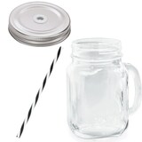 thumbnail of 36x WAS Germany Trinkglas Caro mit Henkel 450 ml, mit Deckel und Strohhalm