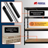 thumbnail of Profi Schwerlastregal Rhino | HxBxT 180x240x60cm | 4 Spanplatten-Ebenen 8mm | Fachlast 450kg | Schwarz