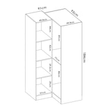 thumbnail of Dmora Guardaroba Elgon, Mobile angolare per camera da letto, Armadio appendiabiti ad angolo a 2 ante battenti, 91x93h184 cm, Bianco