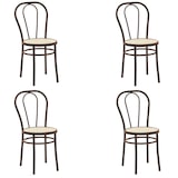 thumbnail of SEDIAOFFICE Set da 4 Sedie Modello Thonet in Metallo 88x48x42 cm Ideale Per Bar, Ristoranti, Sale e Bistrot ad Uso Interno e Esterno Marrone Lucido