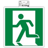 thumbnail of Exacompta 67002E Hinweisschild, Evakuierung links, PVC, selbstklebend und rutschfest, 20x20 cm - Grün