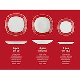 thumbnail of Home 18-delig vierkant servies Grace van porselein met rood dessin