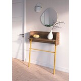 thumbnail of Consola de entrada fabricada en melamina y madera de haya, modelo DANISH (789) de Herdasa. Nogal-Mostaza