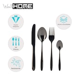 thumbnail of WellHome - 24-delige zwart gecoate roestvrijstalen bestekset