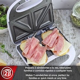 thumbnail of Magefesa Gouda - Sanwichera Blanca para 2 Sandwiches, 820W, Asa Fría al Tacto, Placas Antiadherentes, Regulador de Potencia, Base Antideslizante