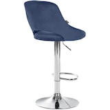 thumbnail of Banco alto Milet Veludo azul/cromo