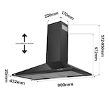thumbnail of CIARRA A++ 370 m³/h Aspiratore 90 cm Cappe da parete Piramide Aspiratore 3 livelli VMB9201