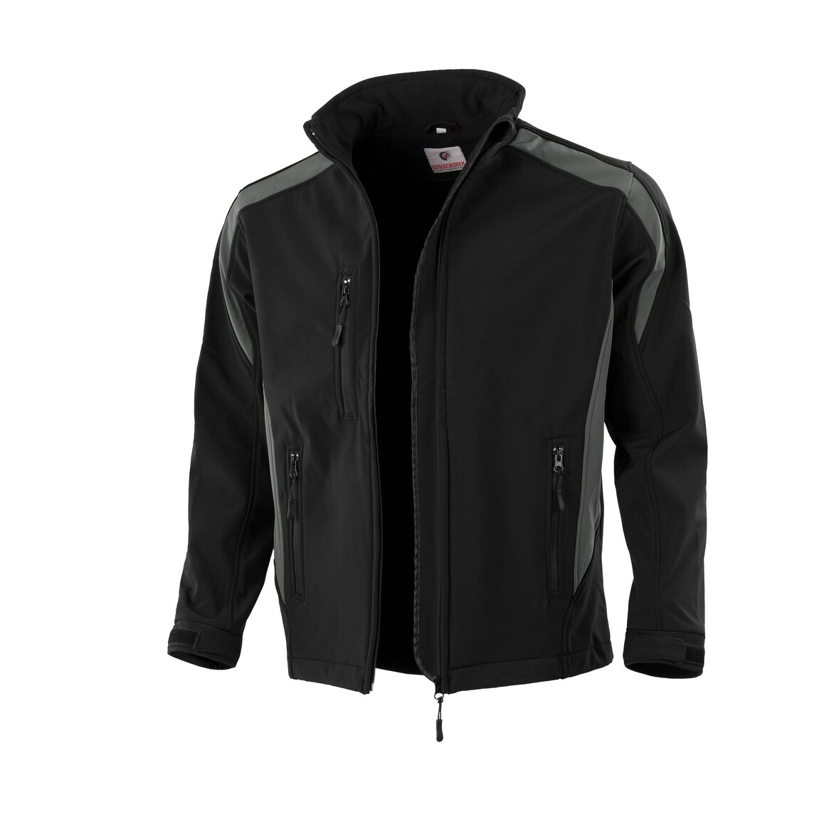 Qualitex Arbeitsjacke 'classic'' in schwarz/grau, Größe: L - atmungsaktive Übergangsjacke - Softshelljacke