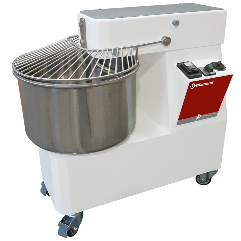Pétrin à spirale 2 vitesses 42 litres sur roues - Diamond