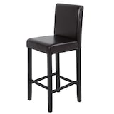 thumbnail of 2er-Set Barhocker Vicenza, Barstuhl Tresenhocker, Holz+LEDER ~ braun, dunkle Beine