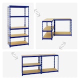 thumbnail of PROREGAL Kellerregal Fast Tiger | HxBxT 180x90x45 cm |  Fachlast 265kg | Blau | Stecksystem Lagerregal Regalsystem