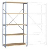 thumbnail of Mittelschweres Fachboden-Steckregal Grundregal mit 5 Holzverbundböden, HxBxT = 2000 x 1030 x 400 mm