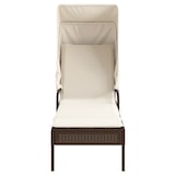 thumbnail of vidaXL Sonnenliege mit Dach Braun Poly Rattan