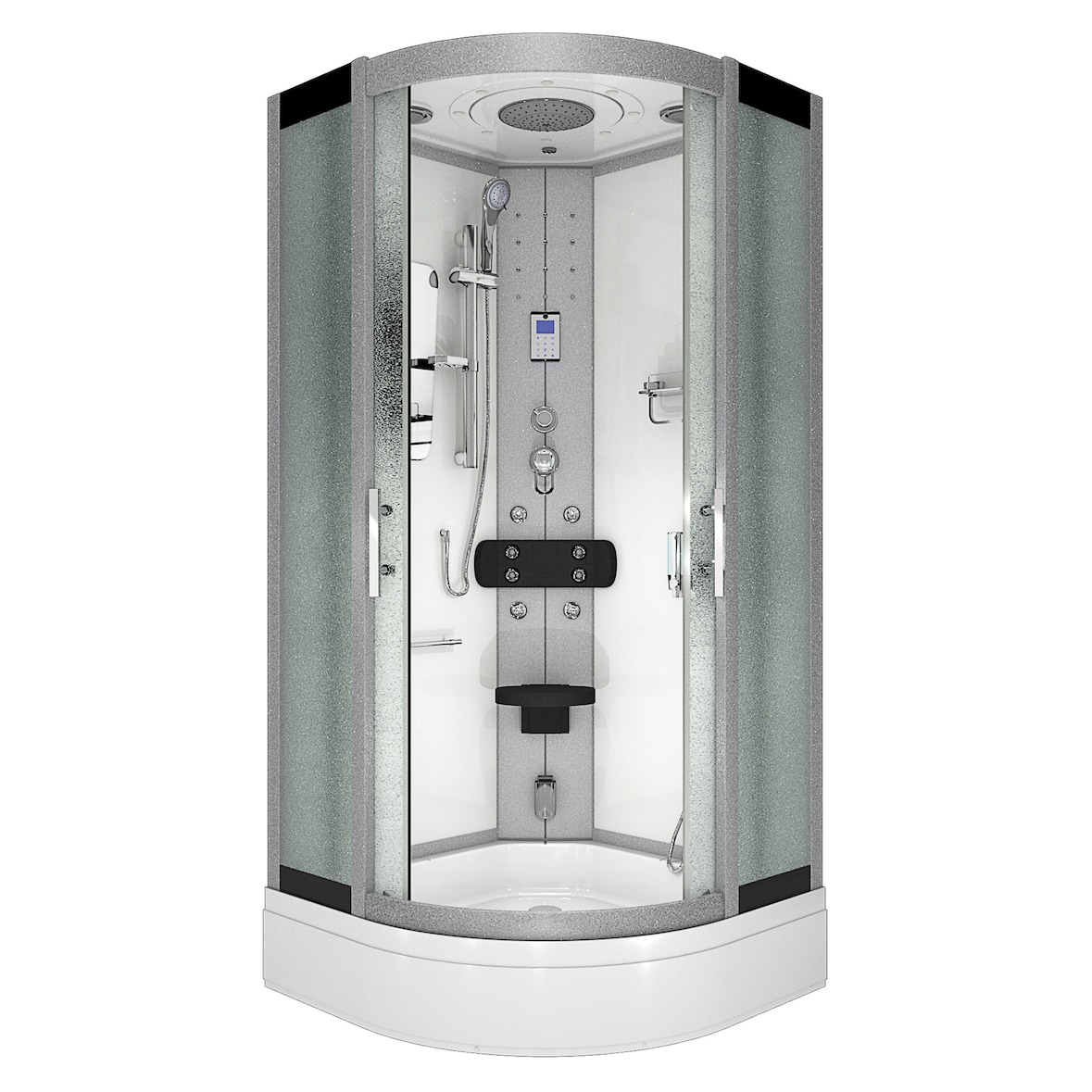 Dampfdusche Duschtempel Sauna Dusche Duschkabine D46-60M2-EC 100x100 cm mit 2K Scheiben Versiegelung