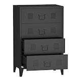 thumbnail of Helloshop26 - Stilvolle Kommode praktisches Aufbewahrungsmöbel aus Metall mit 4 Schubladen Stahl 92 x 80 x 40 cm schwarz 03_0006839
