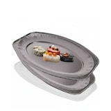 thumbnail of Alu-Platten, Servierplatten, oval, mittel, 60 Stk, 42,6 x 28,5 cm