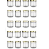 thumbnail of Lote de 20 tarros de vidrio vacíos 130 ml con tapa dorada - Para mermeladas, miel, conservas y yogur