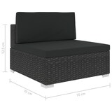 thumbnail of 8-tlg. Garten-Lounge-Set mit Auflagen Poly Rattan Schwarz