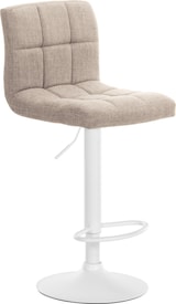 thumbnail of DELUKE® Barhocker MADRID - Creme, Stoff, Weiß | Barhocker mit Lehne Barstuhl Tresenhocker Tresenstuhl Kneipenhocker Kneipenstuhl