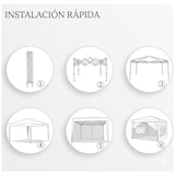 thumbnail of Carpa Plegable 3x3m Blanca - Gazebo 4 Paredes - Protección UV 210D Silver Impermeable - Acero Reforzado - Bolsa Anclajes Catering Fiestas