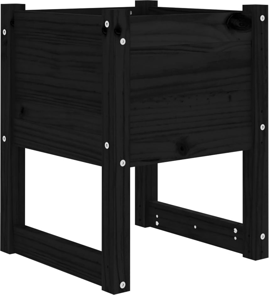 vidaXL Pflanzkübel Schwarz 40x40x52,5 cm Massivholz Kiefer