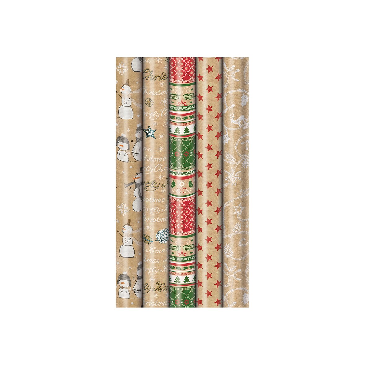 ZOEWIE Weihnachtspapier Nature Spirit 60g/m² Recycling Papier folienfrei verpackt  25 Stück