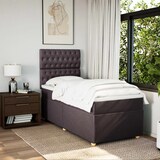 thumbnail of vidaXL Boxspringbett mit Matratze Dunkelbraun 90x190 cm Stoff