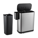 thumbnail of SVITA MLT2X30 Mülleimer Treteimer Abfalleimer 60l 2 Fächer freistehend mit Deckel inkl. Inneneimer Silber