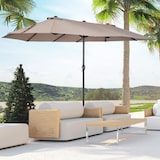 thumbnail of Doppel-Gartensonnenschirm 455 x 265 x 238 cm – Großer Sonnenschirm mit Handkurbel und Sonnenschutz, Farbe: Braun