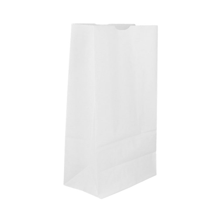 MONOUSO - Papiertüten ohne Henkel Kraft-weiss 50g/m² 12+8x24cm (25 Stück)