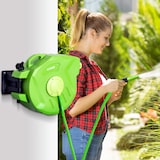 thumbnail of Outsunny Carretel para Mangueira 15m+1,5m Enrolador de Mangueira Montado na Parede 180º Giratório 47,5x15,5x35,5cm Verde