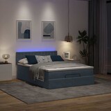 thumbnail of vidaXL Ottoman-Bett mit Matratze & LEDs Dunkelgrau 140x190 cm Samt