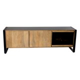thumbnail of TV-Schrank LIV Mangoholz Schwarz Matt 60x47x180cm Fernsehtisch TV Lowboard für Fernseher