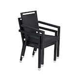 thumbnail of METRO PROFESSIONAL Silla apilable Barbados con reposabrazos y asa, poliratán, negro