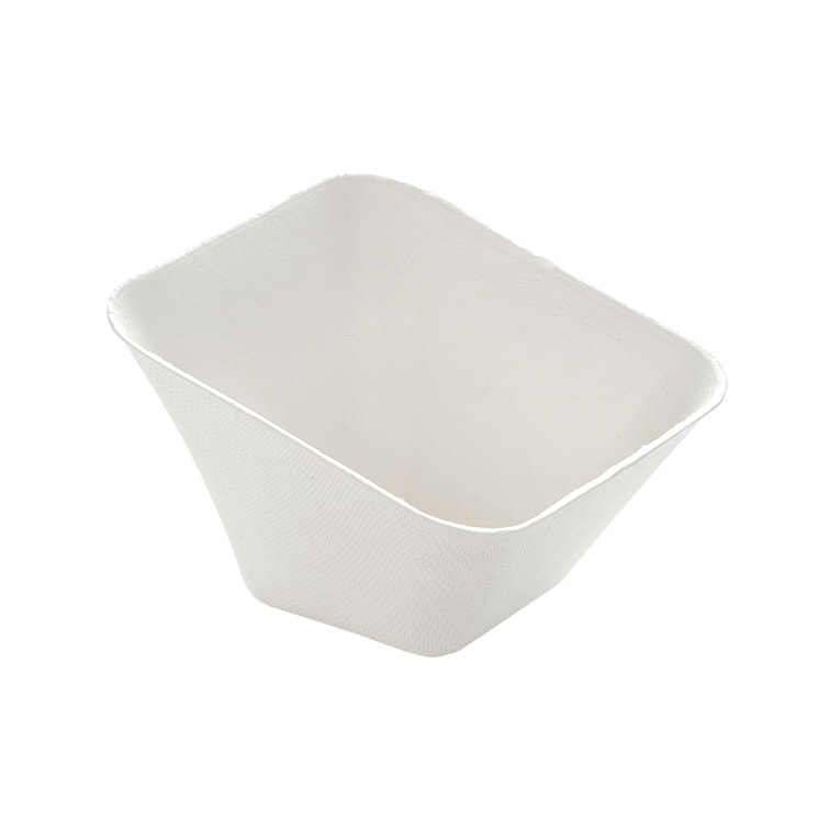 MONOUSO - Mini Schüssel Zuckerrohr Quadratisch Ross 90ml 7x7x5cm (50 Stück)