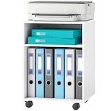thumbnail of HOMCOM Mobile Porta Stampante con Ruote e 2 Ripiani in Legno Bianco