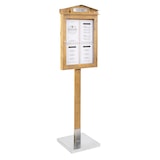 thumbnail of Securit® Présentoir porte-menu LED A4 "Rustic" - Acajou - Ensemble complet avec pied + socle - 4 vues - Fin de série