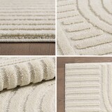 thumbnail of Carpetsale24 Teppich Rund 200 cm Creme, Hochflor Wohnzimmer Teppich, Weich & Flauschig, Skandinavisch Boho Stil, Langflor Shaggy, Pflegeleicht