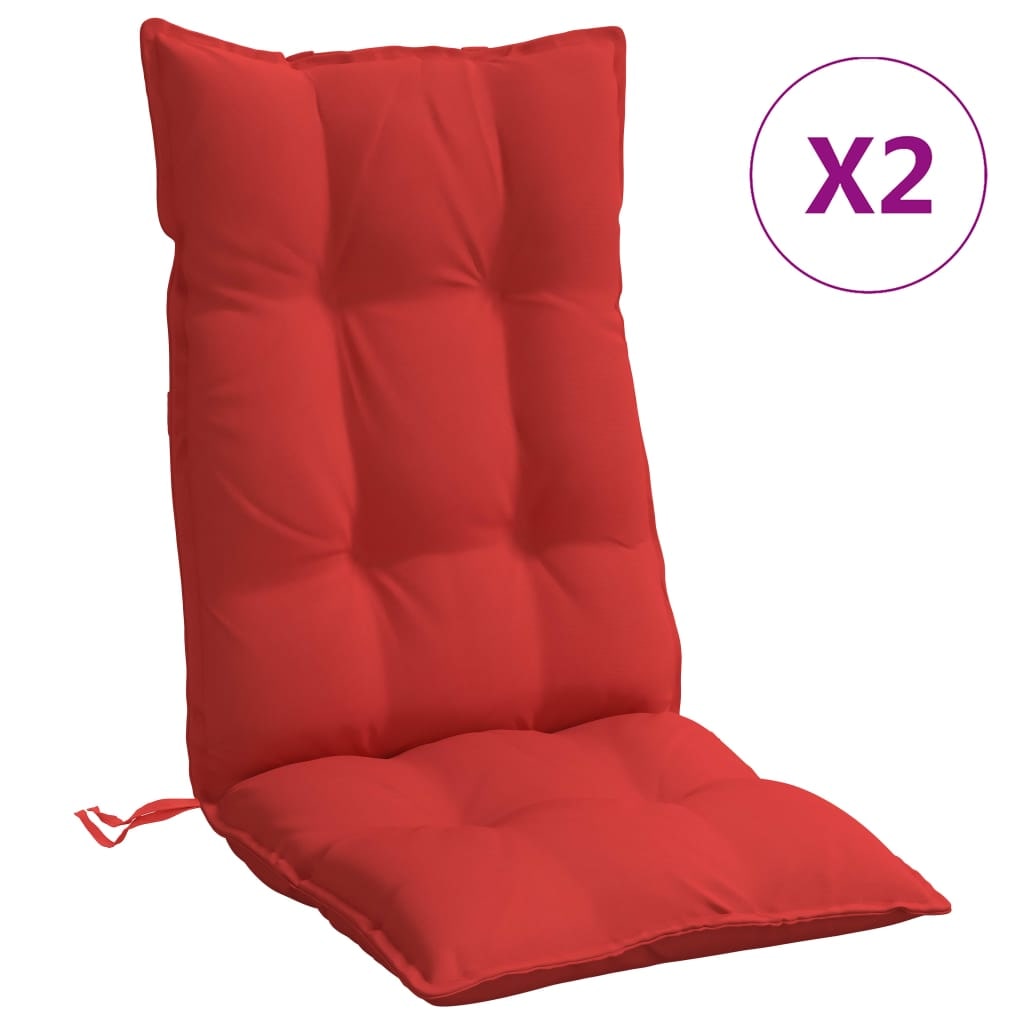 vidaXL Stoelkussens 2 st hoge rug oxford stof rood