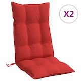 thumbnail of vidaXL Stoelkussens 2 st hoge rug oxford stof rood