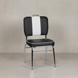 thumbnail of Retro Esszimmerstuhl, 50er-Jahre Diner Style, bequeme Polsterung. Schwarz, 47x45x90 cm | Kadima Design