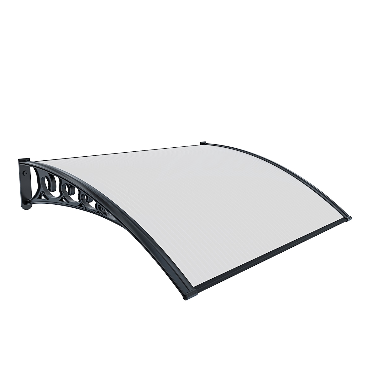 Pensilina Per Copertura In Policarbonato Alveolare Tettoia Modulabile Per Esterno Porte Balcone Finestre Elegante Resistente Trasparente 60 x 100 cm