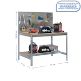 thumbnail of Banco da lavoro senza viti con vassoi in legno BT2. Colore galva/legno 1445x910x610 mm