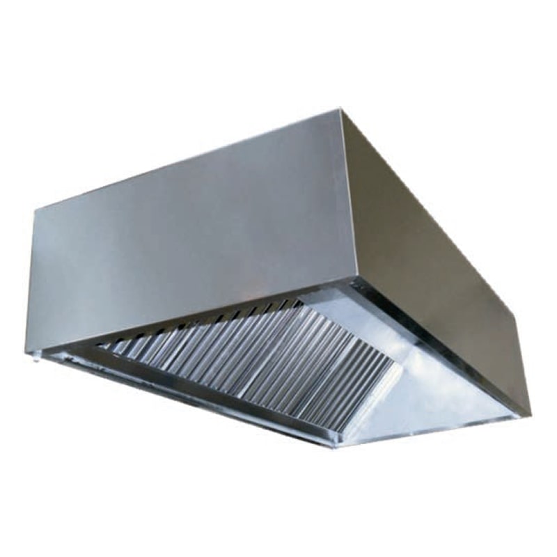 Campana Extractora Industrial Recta Sin Turbina 1600x1000x500 Acabado satinado