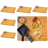 thumbnail of 6 Personen Raclette Teller Set - 30x25 Raclette Brettchen Pfännchen Untersetzer