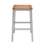 thumbnail of METRO PROFESSIONAL Conjunto de 2 bancos de bar Lynx, alumínio/madeira de eucalipto, prateado