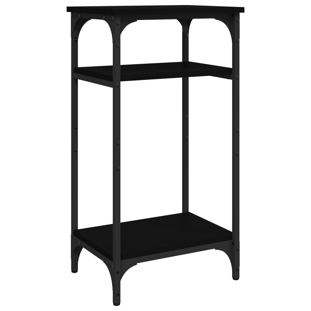 Décoshop26 - Beistelltisch/Nachttisch mit Ablagen 40 x 30 x 75 cm schwarzes Holzwerkstoff und Stahl DEC032480