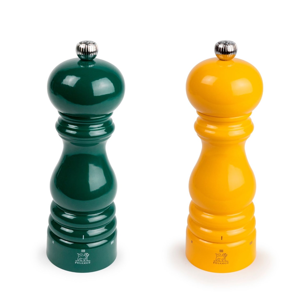PEUGEOT Mühlenset 22cm Pfeffermühle Waldgrün Salzmühle Safrangelb PARISRAMA